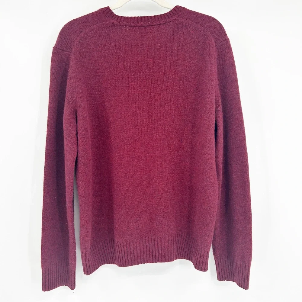 Banana Republic Mens Cozy 100% Cashmere V Neck Pullover‎ Sweater Size M Burgundy